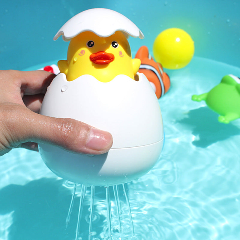 Kids Cute Duck Penguin Egg Bath Toy, Water Spray Sprinkler for Bathroom Shower Swimming, Baby Bathing Toy Gift For Kids