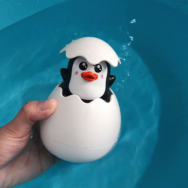 Kids Cute Duck Penguin Egg Bath Toy, Water Spray Sprinkler for Bathroom Shower Swimming, Baby Bathing Toy Gift For Kids