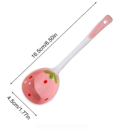 Strawberry Ceramic Soup Spoon 5