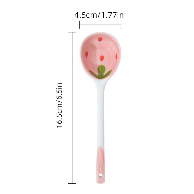Strawberry Ceramic Soup Spoon 6
