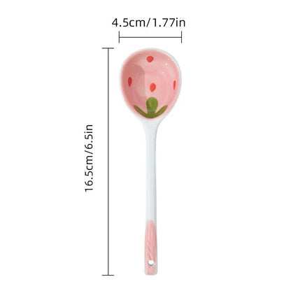 Strawberry Ceramic Soup Spoon 6