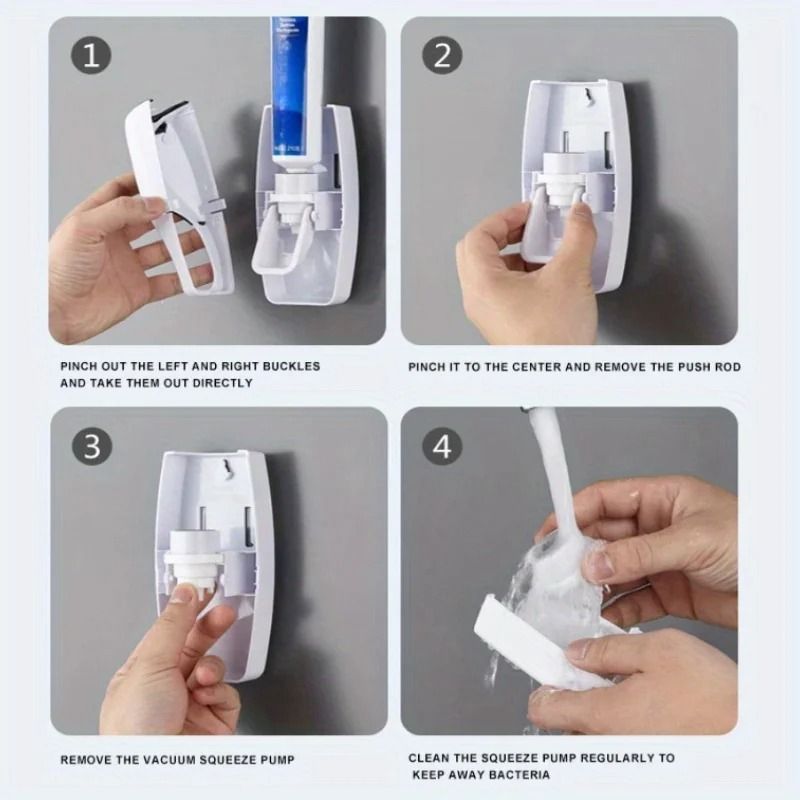 Wall Mounted Toothbrush And Toothpaste Holder Set 3