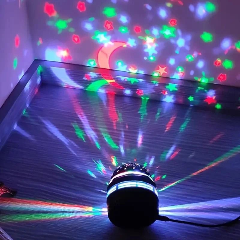 Starry Sky LED Projector Light Rotating Magic Ball Moon  Star Night Light For Home Decor 1