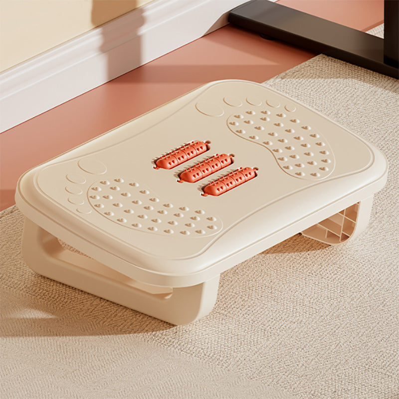 Ergonomic Foot Stool with Massage Rollers, Desk Leg Rest for Pain Relief and Comfort