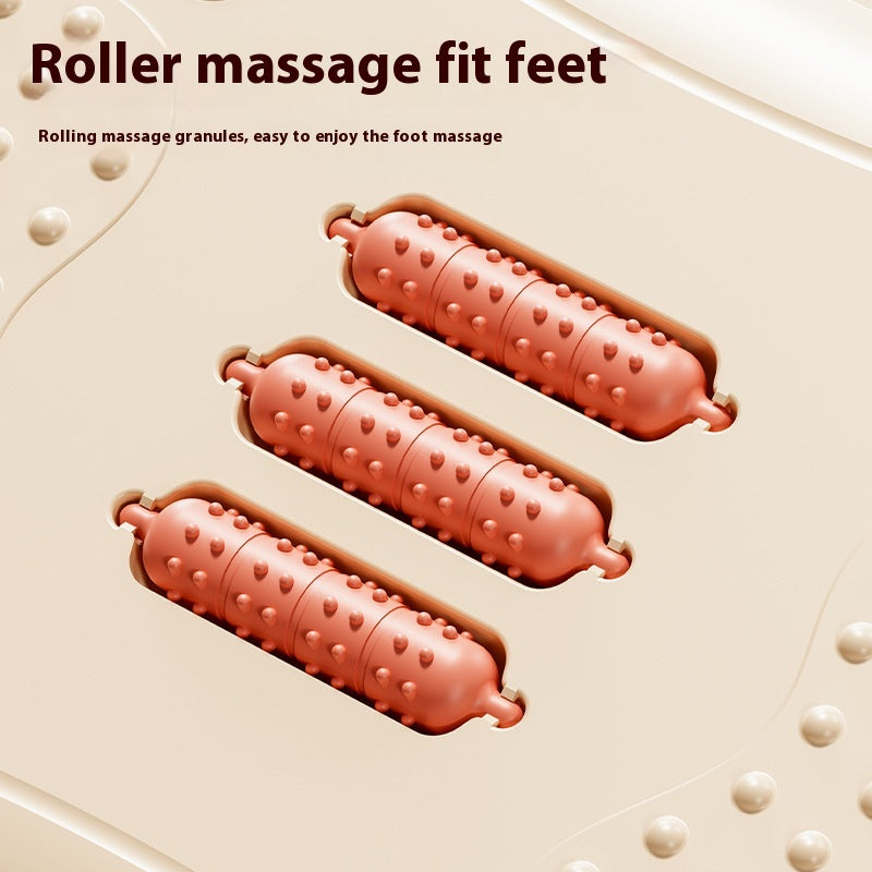 Ergonomic Foot Stool with Massage Rollers, Desk Leg Rest for Pain Relief and Comfort
