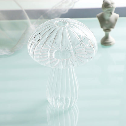 Hydroponic Flower Plant Decoration, Mini Mushroom Glass Vase, Creative Table Vase