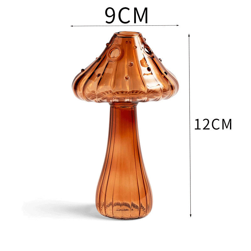 Hydroponic Flower Plant Decoration, Mini Mushroom Glass Vase, Creative Table Vase