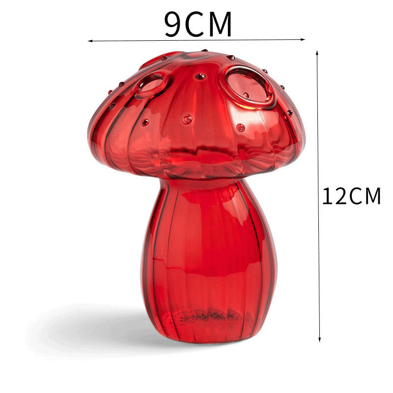 Hydroponic Flower Plant Decoration, Mini Mushroom Glass Vase, Creative Table Vase