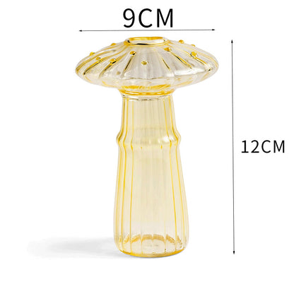 Hydroponic Flower Plant Decoration, Mini Mushroom Glass Vase, Creative Table Vase