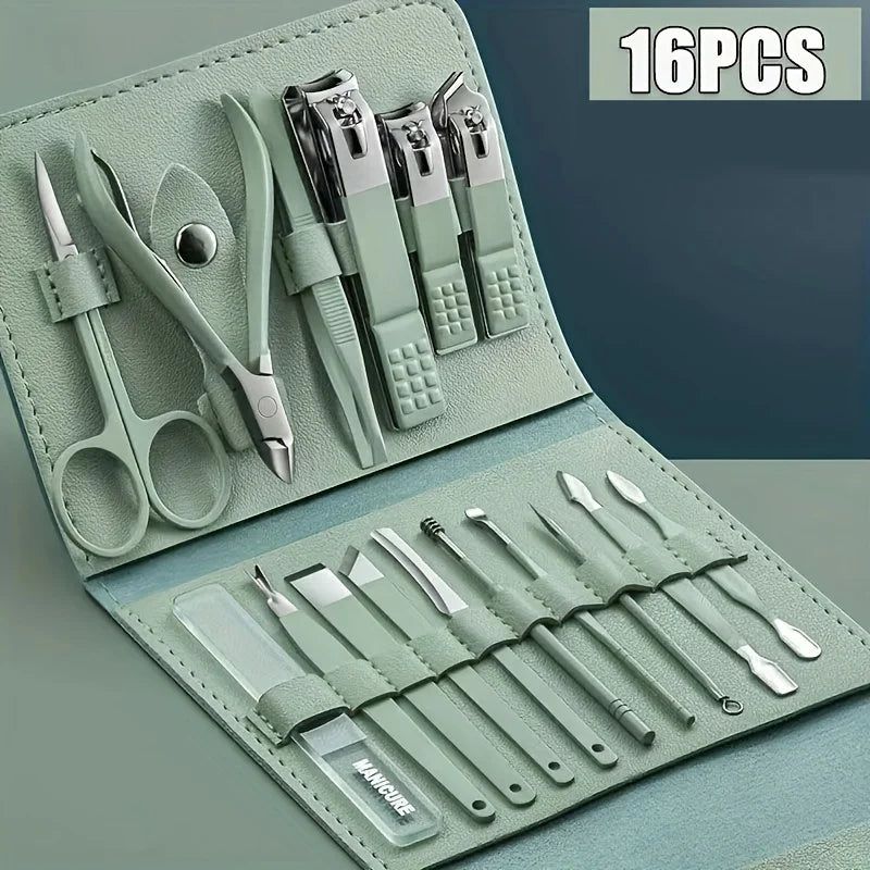 Manicure Set Pedicure Sets, Professional Nail Clippers and Cuticle Nippers, Travel Case