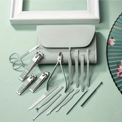Manicure Set Pedicure Sets Professional Nail Clippers And Cuticle Nippers Travel Case 1