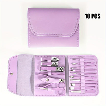 Manicure Set Pedicure Sets Professional Nail Clippers And Cuticle Nippers Travel Case 4