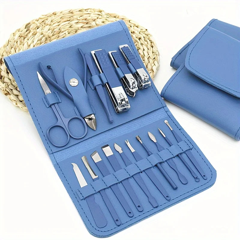 Manicure Set Pedicure Sets Professional Nail Clippers And Cuticle Nippers Travel Case 2