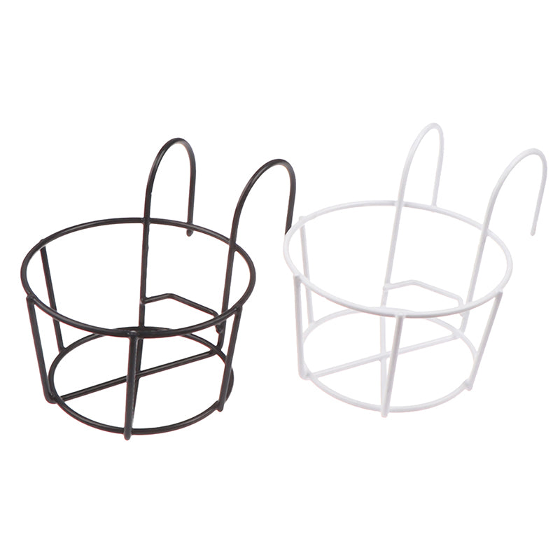 Garden Hanging Iron Racks for Balcony Railing, Round Flower Pot Rack