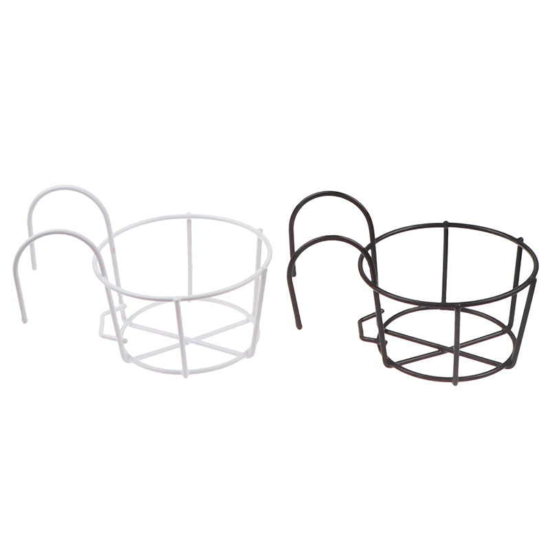 Garden Hanging Iron Racks for Balcony Railing, Round Flower Pot Rack
