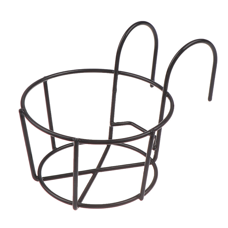 Garden Hanging Iron Racks for Balcony Railing, Round Flower Pot Rack