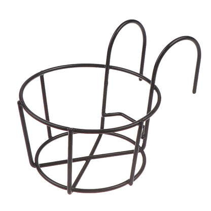 Garden Hanging Iron Racks for Balcony Railing, Round Flower Pot Rack