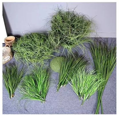 Simulated Small Grass Bushes for Decorating Fake Grasslands, Onion Grass and Green Plants for Home Decoration