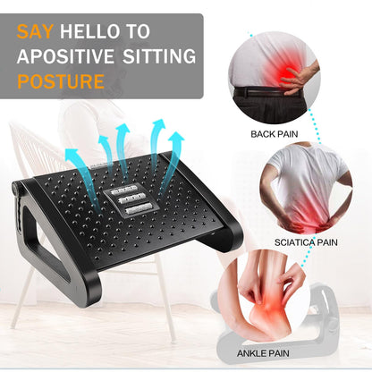 Under Desk Footrest with Massage Rollers for Pain Relief and Comfort