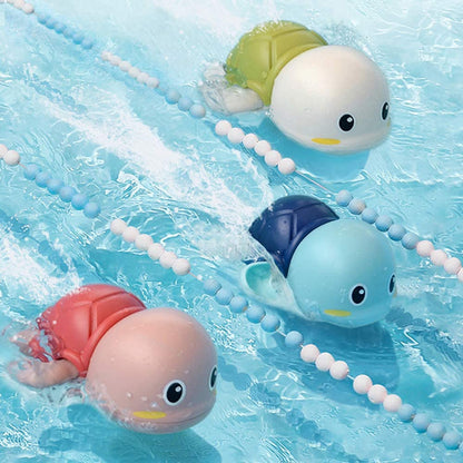 Water Chain Clockwork Bath Toys for Babies, Cute Swimming Turtle Toy Toddler Pool Beach Classic Kids Bathing Water