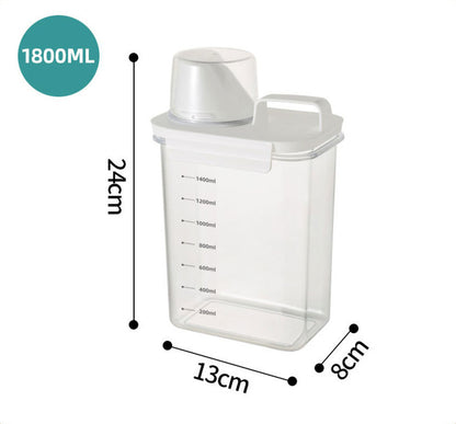 Clear Laundry Detergent Dispenser Box, Refillable Storage Container, Softener Bleach Liquid with Scale for Easy