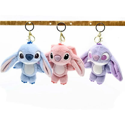 Cute Stuffed Animal Pendant Cartoon Stitch Plush Keychain Angel Doll Bag Charm Kids Gift For Birthd 3