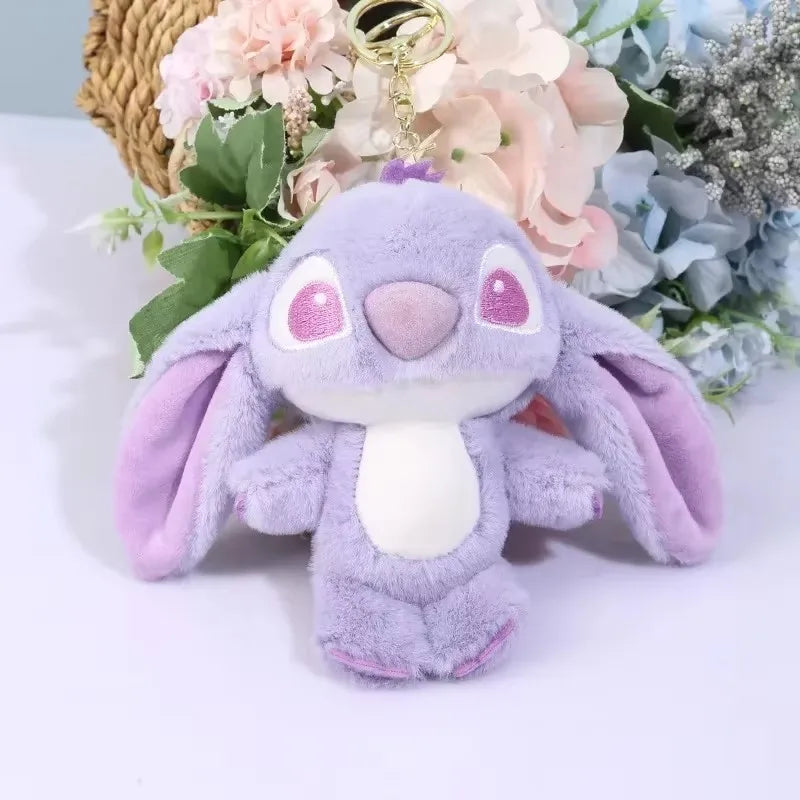 Cute Stuffed Animal Pendant Cartoon Stitch Plush Keychain Angel Doll Bag Charm Kids Gift For Birthd 6