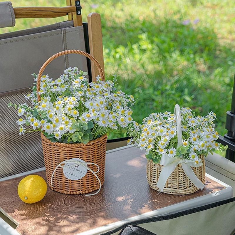 Silk Artificial Daisy Flowers White Daisy Fake Flower Bouquet For Party Table Decoration DIY Home W 2
