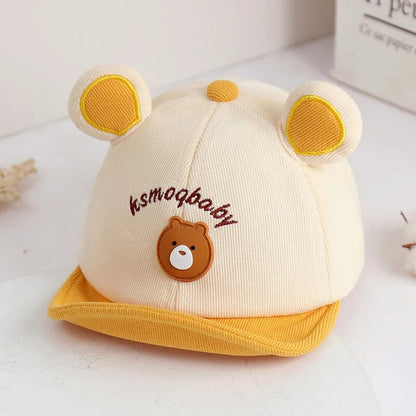 Cartoon Bear Baby Baseball Cap with Ears for Boys and Girls