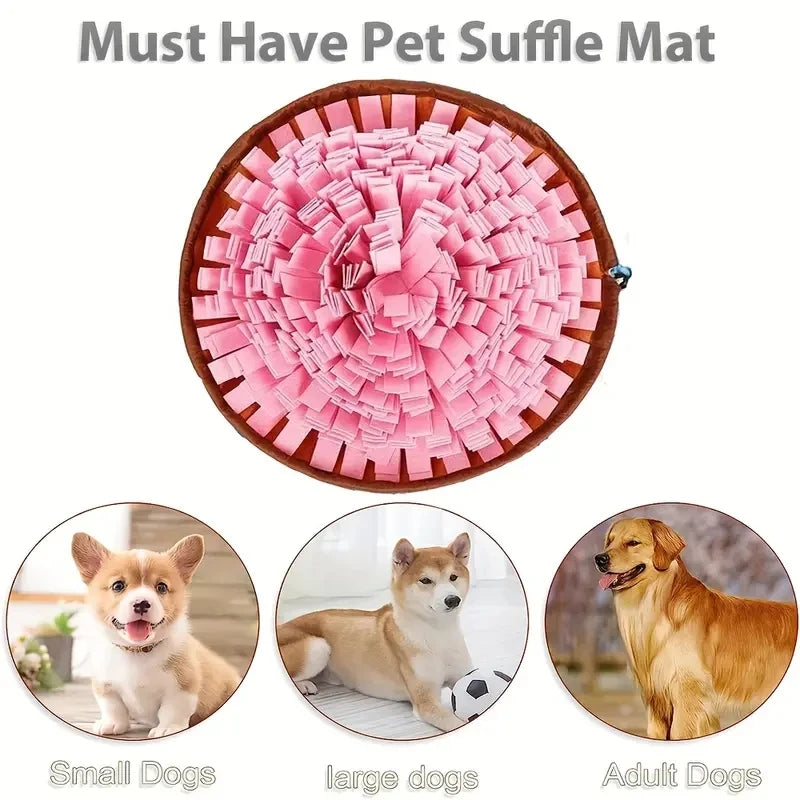 Foldable Dog Nosework Feeding Mat, Washable Felt Pet Sniffing Pad, Toy Dog Training Natural Foraging Snuff Mat