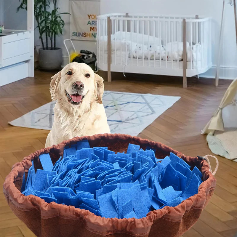 Foldable Dog Nosework Feeding Mat, Washable Felt Pet Sniffing Pad, Toy Dog Training Natural Foraging Snuff Mat