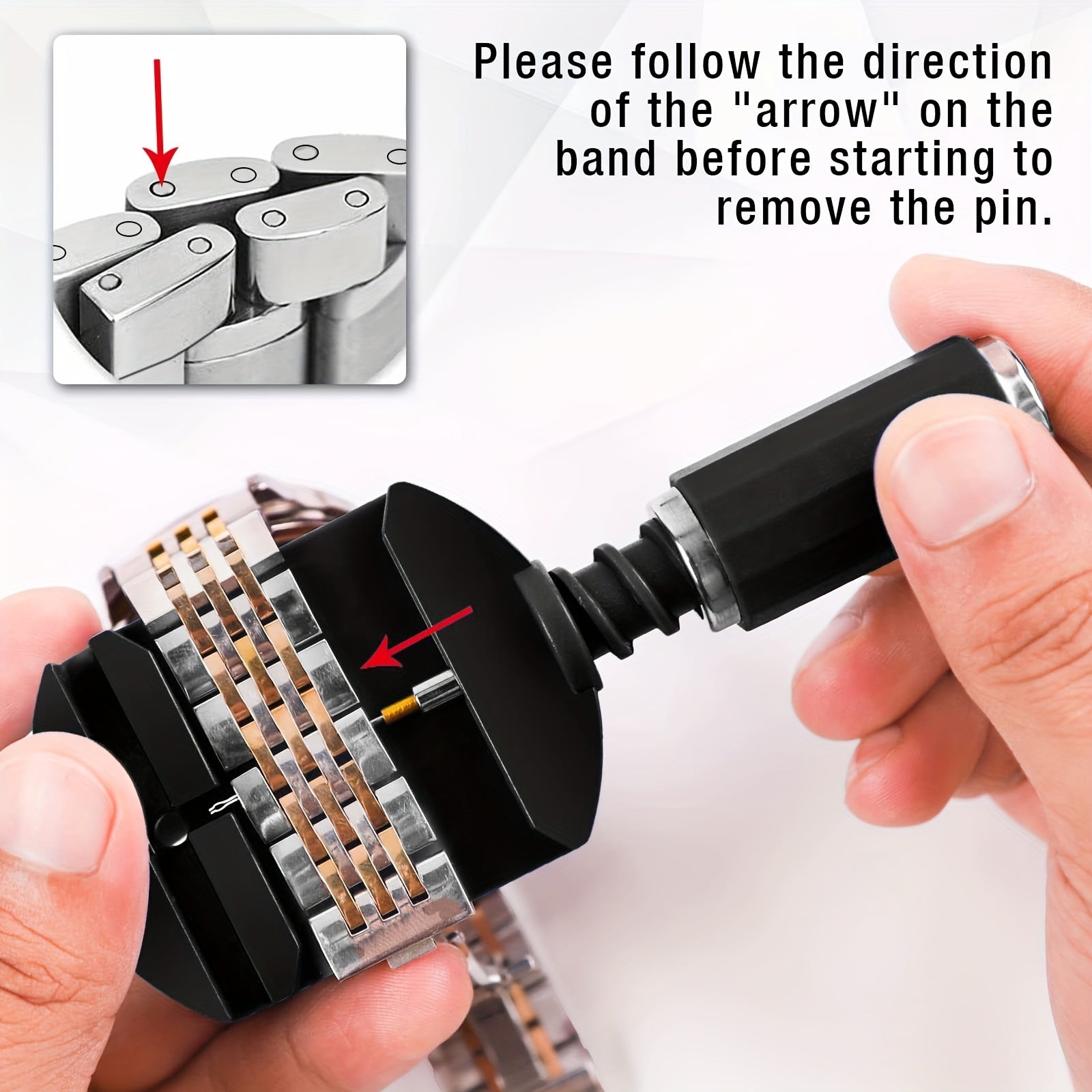 Watch Link Removal Tool Kit, Watch Band Tool Strap Chain Pin Remover, Repair Tool Kit for Strap Adjustment