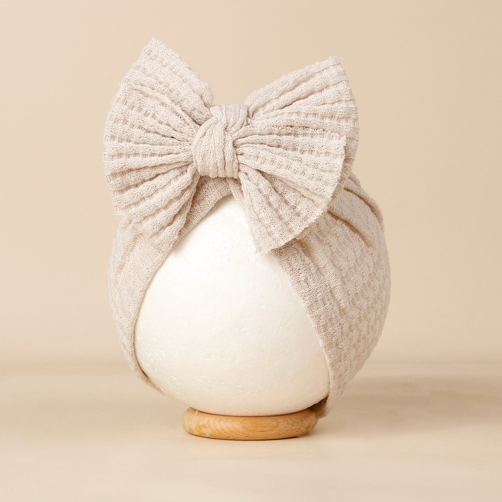 Cute Solid Color Baby Girls Turban Hat Lovely Bowknot Knitted Baby Hat Soft Newborn Infant Cap Bean 2