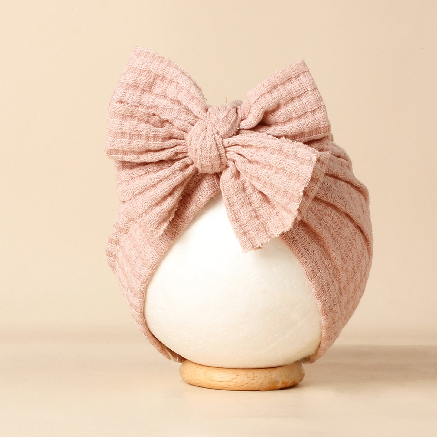 Cute Solid Color Baby Girls Turban Hat Lovely Bowknot Knitted Baby Hat Soft Newborn Infant Cap Bean 5