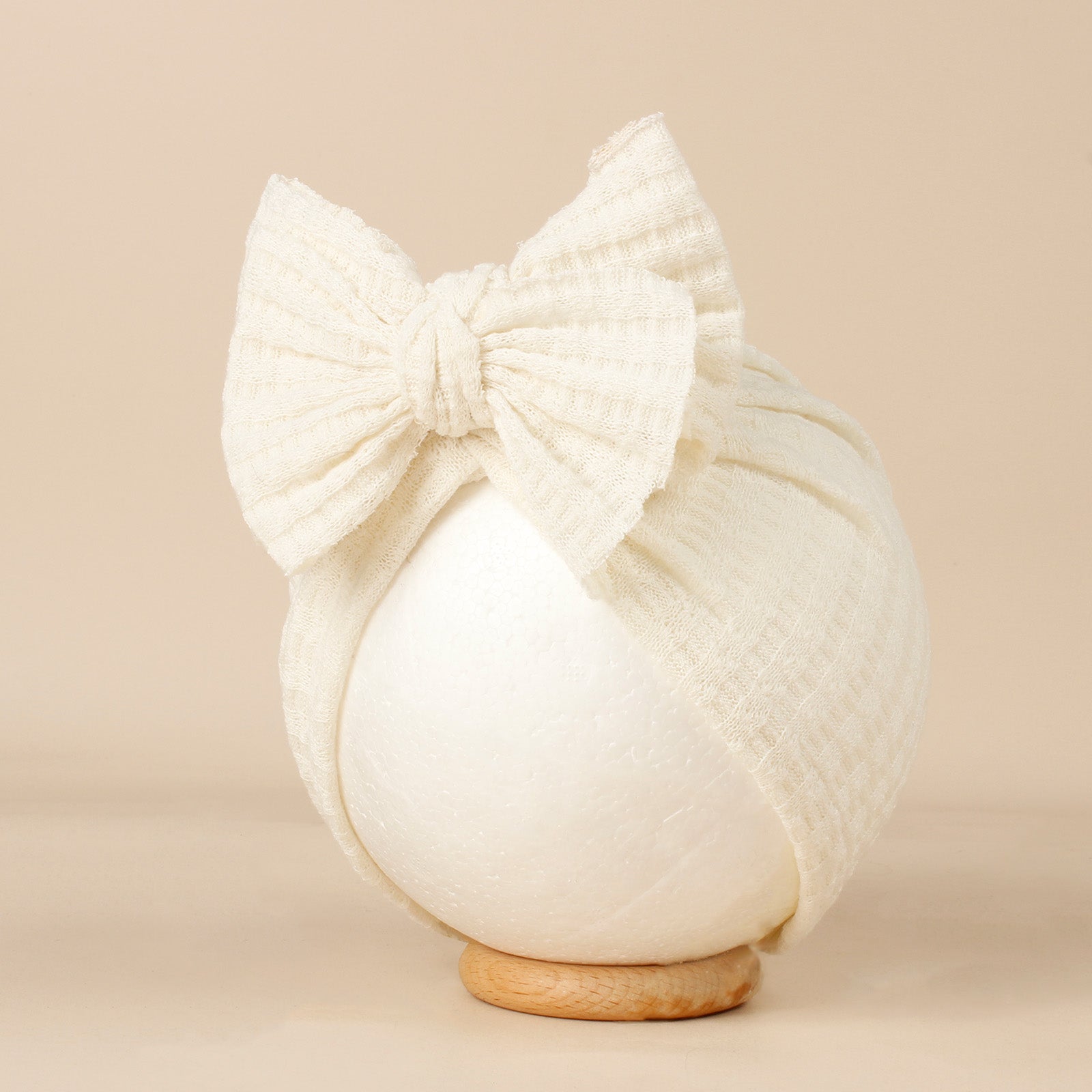 Cute Solid Color Baby Girls Turban Hat Lovely Bowknot Knitted Baby Hat Soft Newborn Infant Cap Bean 9