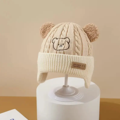 Soft Earflap Cap For Boys  Girls Baby Bear Knit Hat With Ears Knitted Design With Bear Ears  Soft F 7