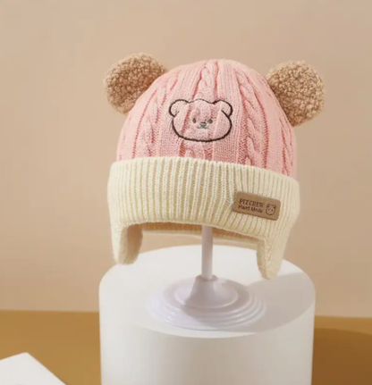 Soft Earflap Cap For Boys  Girls Baby Bear Knit Hat With Ears Knitted Design With Bear Ears  Soft F 8