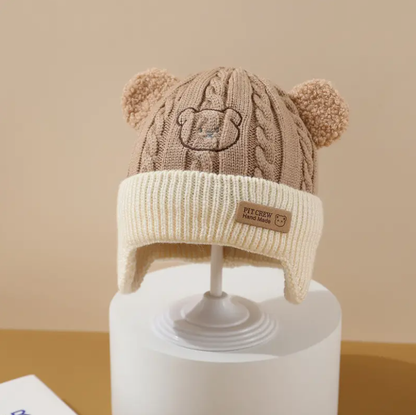 Soft Earflap Cap For Boys  Girls Baby Bear Knit Hat With Ears Knitted Design With Bear Ears  Soft F 9