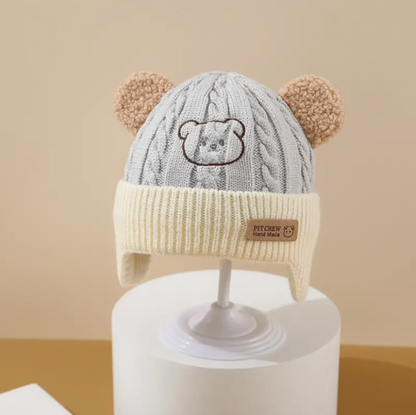 Soft Earflap Cap For Boys  Girls Baby Bear Knit Hat With Ears Knitted Design With Bear Ears  Soft F 10