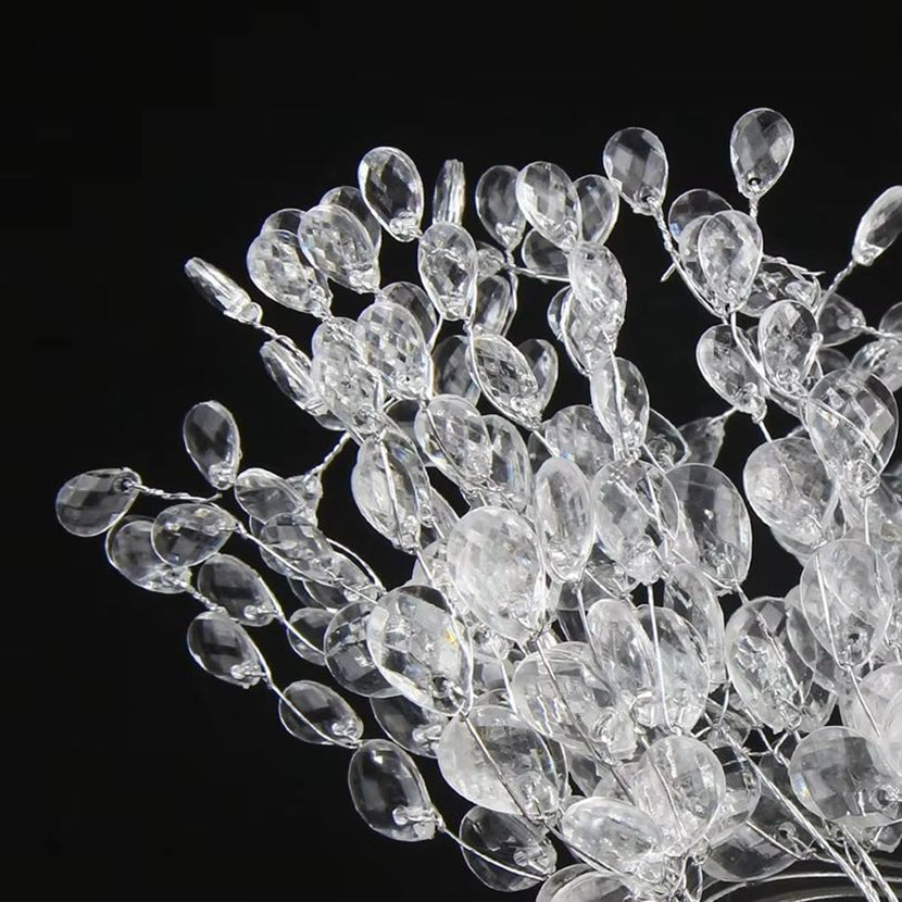 Artificial White Crystal Acrylic Water Droplet Garland Hairpin for Wedding, Bridal Bouquet, and DIY Gift Decorome