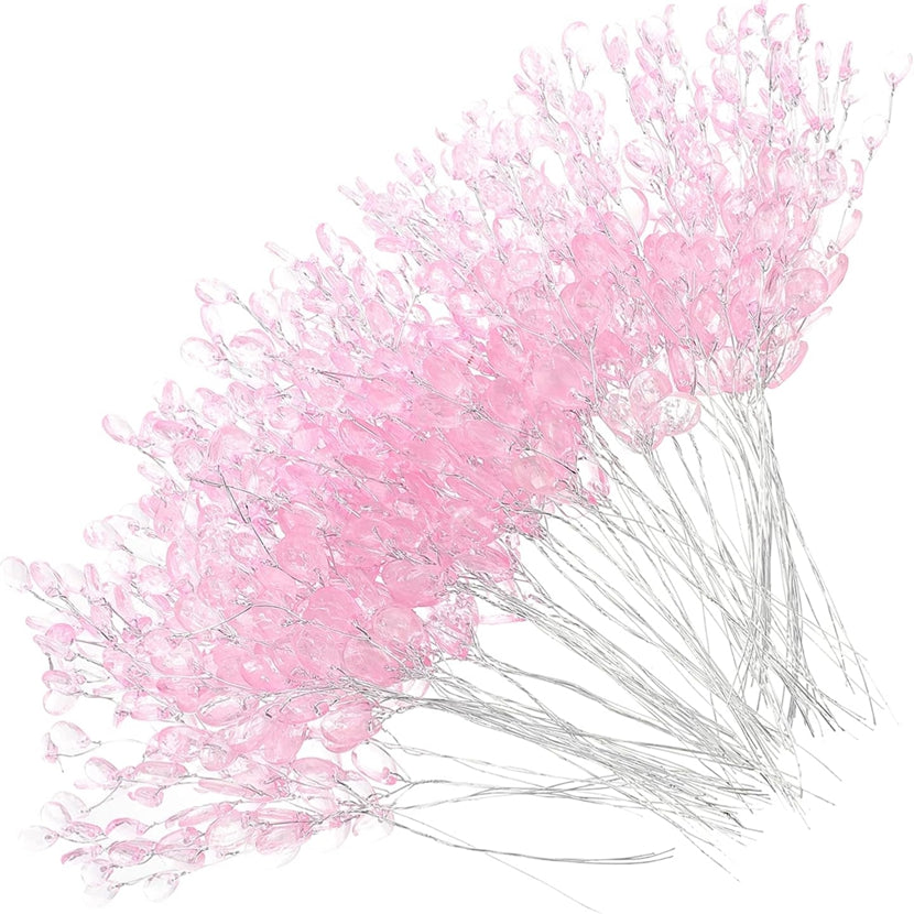 Artificial White Crystal Acrylic Water Droplet Garland Hairpin for Wedding, Bridal Bouquet, and DIY Gift Decorome