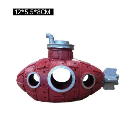 Fish Tank Decorations, Resin Submarine Ornaments, Aquarium Fish Shrimp Shelter Cave