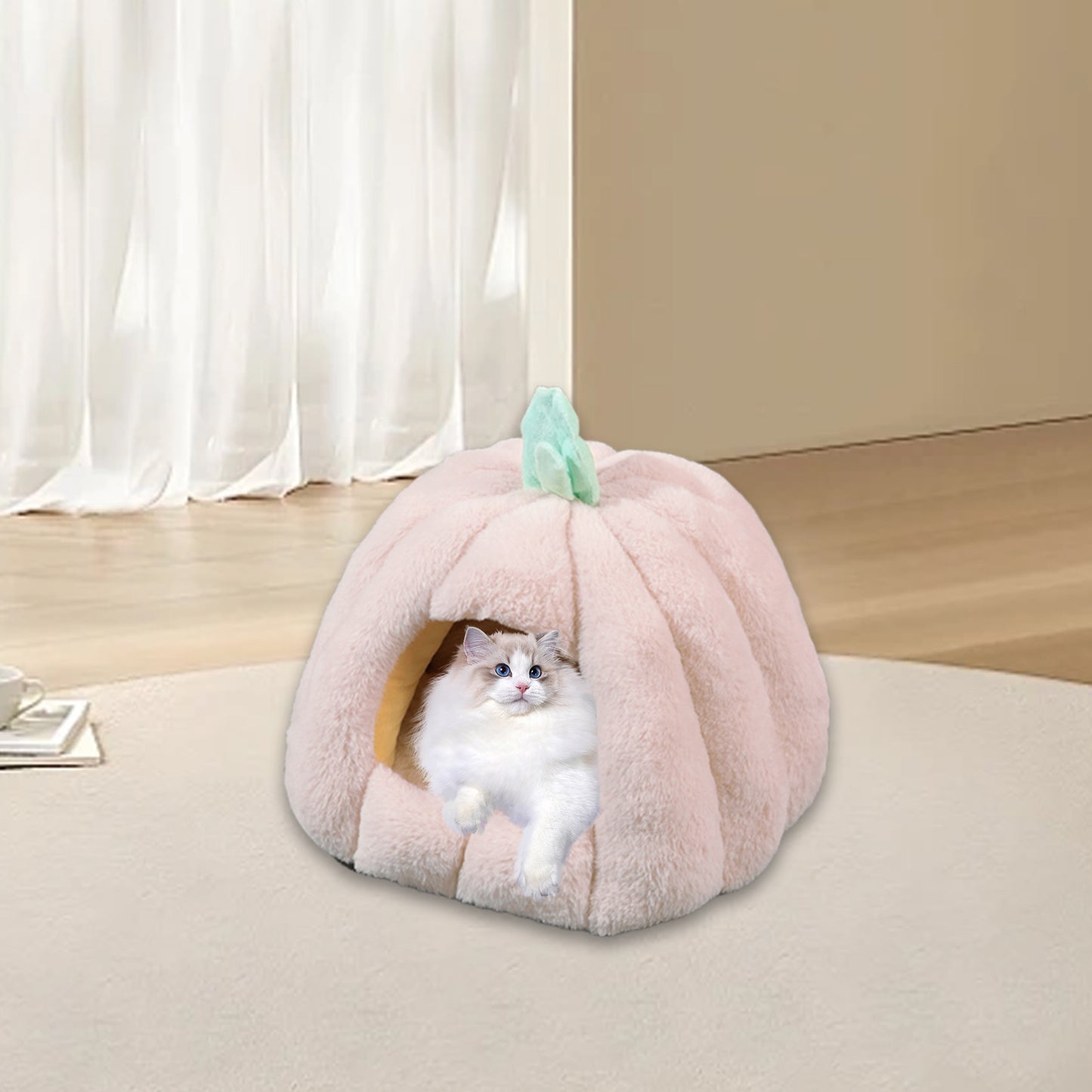 Semi Enclosed Cat Bed With Non Slip Base Winter Warmer Puppy Bed For Small Dogs And Cats 1