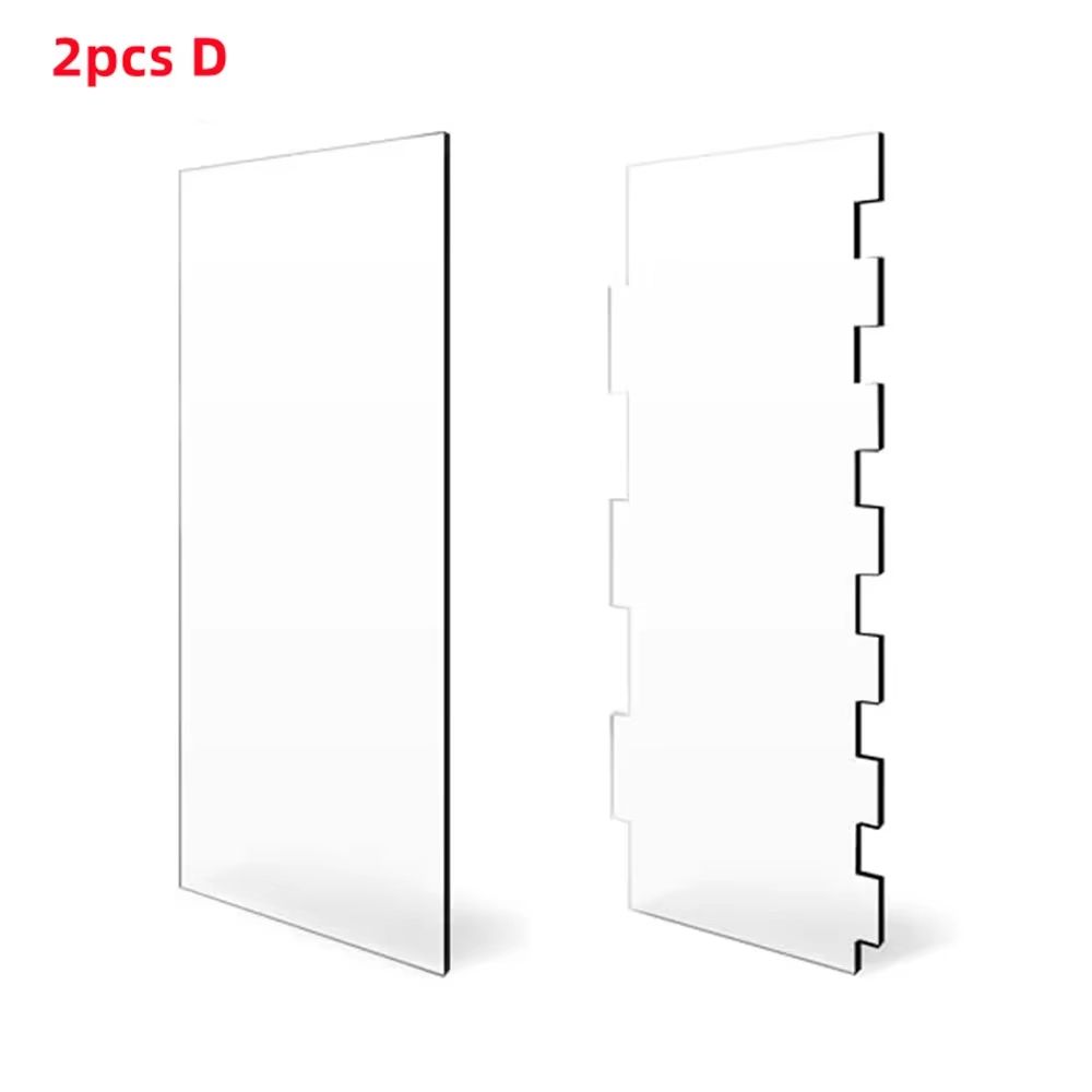 Clear Acrylic Cake Scraper  Comb Set  2Piece Contour Stripe Buttercream Edge Tool 9