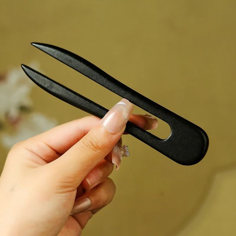 Wooden U Shaped Hair Stick 4