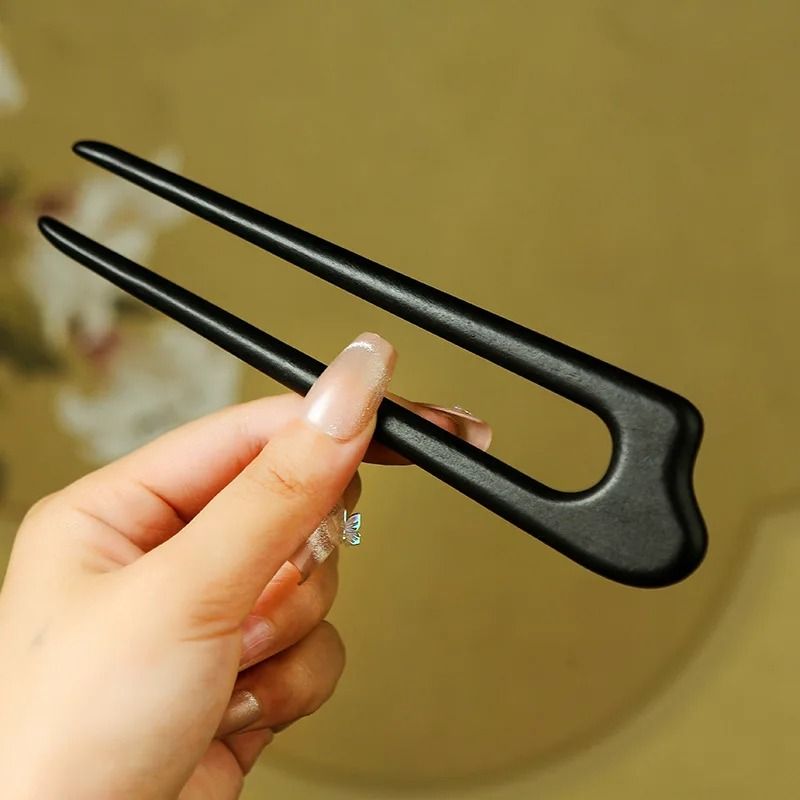 Wooden U Shaped Hair Stick 7