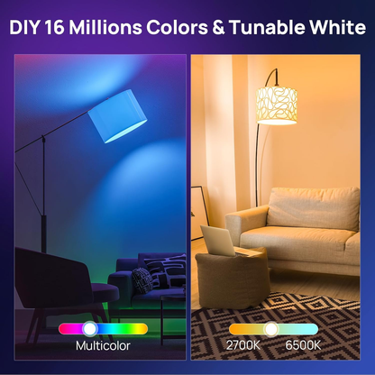 Color Changing Smart Light Bulbs , WiFi Dimmable , Compatible with Alexa/Google Home/SmartThings