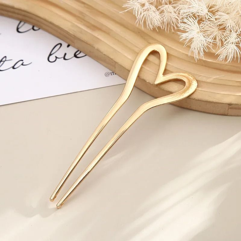 Metal Heart U Shaped Hair Fork 7