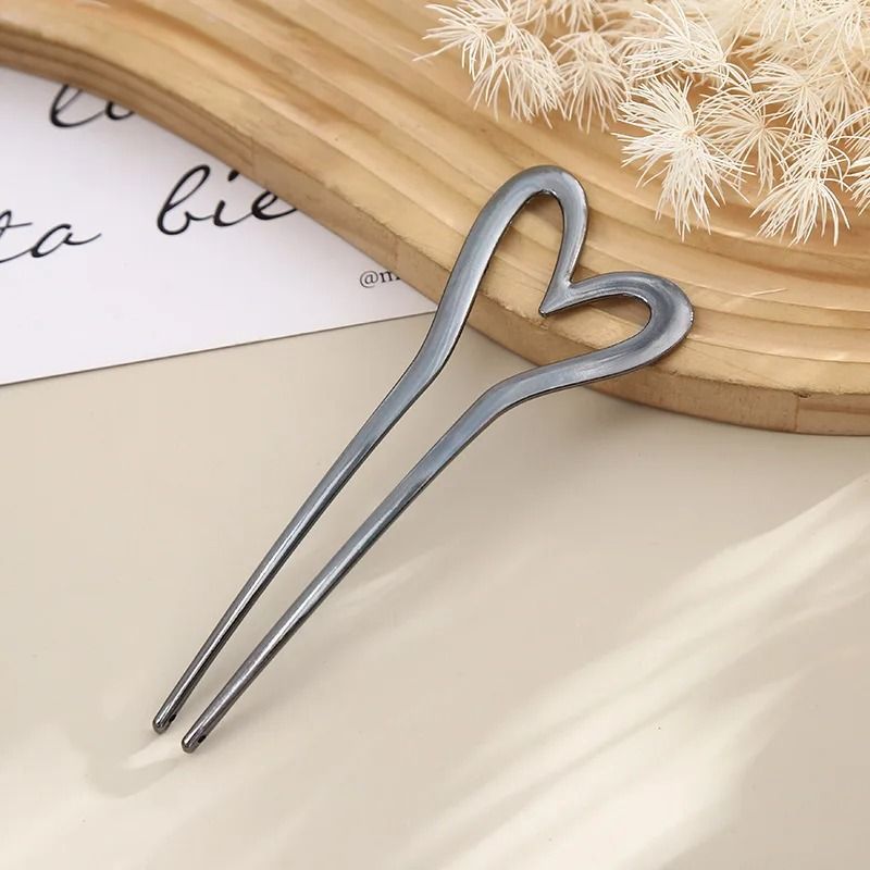 Metal Heart U Shaped Hair Fork 8