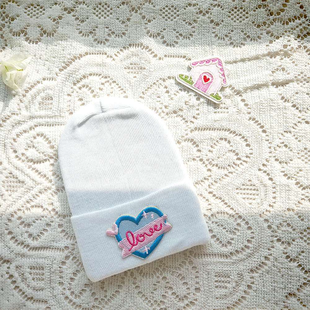 Months Cute Cartoon Label Hat for Baby, Toddler Knitted Beanie Hat, Crochet Warm White Bonnet, Baby Clothing Accessory